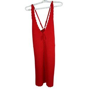 Madden NYC Womens Lace-Up Crochet Dress Size XXL Red